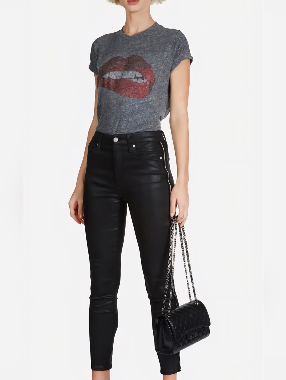 Lauren Moshi Capri Crystal Biting Lip Tee